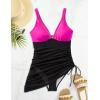 imageSUUKSESS Women Mesh One Piece Swim Dress Swimsuit Tummy Control Bathing Suit109 Hot Pink Black