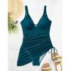 imageSUUKSESS Women Mesh One Piece Swim Dress Swimsuit Tummy Control Bathing Suit109 Peacock Blue