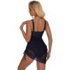 imageSUUKSESS Women Mesh One Piece Swim Dress Swimsuit Tummy Control Bathing Suit109 Royal Blue Black