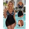 imageSUUKSESS Women Mesh One Piece Swim Dress Swimsuit Tummy Control Bathing Suit109 Tropical Yellow Floral Black
