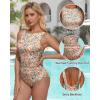 imageSUUKSESS Women One Piece Ruched Swimsuit Tummy Control Backless Bathing Suit097us Yellow Floral