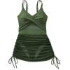 imageSUUKSESS Women One Piece Swim Dress Tummy Control Swimsuit Mesh Bathing Suit115 Green