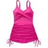 imageSUUKSESS Women One Piece Swim Dress Tummy Control Swimsuit Mesh Bathing Suit115 Hot Pink