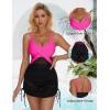 imageSUUKSESS Women One Piece Swim Dress Tummy Control Swimsuit Mesh Bathing Suit115 Hot Pink Black