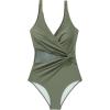 imageSUUKSESS Women Sexy Mesh Tummy Control One Piece Swimsuit Push Up Bathing Suit119 Army Green