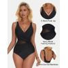 imageSUUKSESS Women Sexy Mesh Tummy Control One Piece Swimsuit Push Up Bathing Suit119 Black