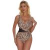 imageSUUKSESS Women Sexy Mesh Tummy Control One Piece Swimsuit Push Up Bathing Suit119 Leopard