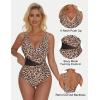 imageSUUKSESS Women Sexy Mesh Tummy Control One Piece Swimsuit Push Up Bathing Suit119 Leopard