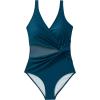 imageSUUKSESS Women Sexy Mesh Tummy Control One Piece Swimsuit Push Up Bathing Suit119 Upgrade Peacock Blue