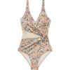 imageSUUKSESS Women Sexy Mesh Tummy Control One Piece Swimsuit Push Up Bathing Suit119 Yellow Floral