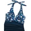 imageSUUKSESS Women Sexy One Piece Swimsuit Tummy Control Bathing Suit Mesh Swimdress126 Blue Floral