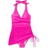 imageSUUKSESS Women Sexy One Piece Swimsuit Tummy Control Bathing Suit Mesh Swimdress126 Hot Pink
