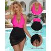 imageSUUKSESS Women Sexy One Piece Swimsuit Tummy Control Bathing Suit Mesh Swimdress126 Hot Pink Black