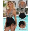 imageSUUKSESS Women Sexy One Piece Swimsuit Tummy Control Bathing Suit Mesh Swimdress126 Leopard Black