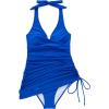 imageSUUKSESS Women Sexy One Piece Swimsuit Tummy Control Bathing Suit Mesh Swimdress126 Royal Blue