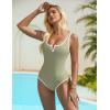 imageSUUKSESS Women Sexy Tummy Control One Piece Swimsuits High Cut Bathing Suit 2025Army Green