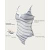 imageSUUKSESS Women Sexy Tummy Control One Piece Swimsuits High Cut Bathing Suit 2025Black Striped