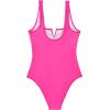 imageSUUKSESS Women Sexy Tummy Control One Piece Swimsuits High Cut Bathing Suit 2025Hot Pink