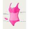 imageSUUKSESS Women Sexy Tummy Control One Piece Swimsuits High Cut Bathing Suit 2025Hot Pink