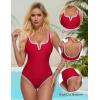 imageSUUKSESS Women Sexy Tummy Control One Piece Swimsuits High Cut Bathing Suit 2025Red