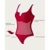 imageSUUKSESS Women Sexy Tummy Control One Piece Swimsuits High Cut Bathing Suit 2025Red