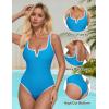 imageSUUKSESS Women Sexy Tummy Control One Piece Swimsuits High Cut Bathing Suit 2025Sky Blue