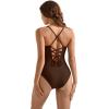 imageSUUKSESS Women Slimming Tummy Control One Piece Swimsuit Sexy Bathing Suit136 Beige Brown