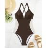imageSUUKSESS Women Slimming Tummy Control One Piece Swimsuit Sexy Bathing Suit136 Beige Brown