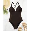 imageSUUKSESS Women Slimming Tummy Control One Piece Swimsuit Sexy Bathing Suit136 Brown Color Block