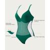 imageSUUKSESS Women Slimming Tummy Control One Piece Swimsuit Sexy Bathing Suit136 Green White