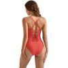 imageSUUKSESS Women Slimming Tummy Control One Piece Swimsuit Sexy Bathing Suit136 Orange White