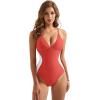 imageSUUKSESS Women Slimming Tummy Control One Piece Swimsuit Sexy Bathing Suit136 Orange White