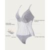 imageSUUKSESS Women Slimming Tummy Control One Piece Swimsuit Sexy Bathing Suit136 White Black Striped