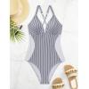 imageSUUKSESS Women Slimming Tummy Control One Piece Swimsuit Sexy Bathing Suit136 White Black Striped