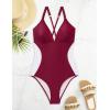 imageSUUKSESS Women Slimming Tummy Control One Piece Swimsuit Sexy Bathing Suit136 Wine Red