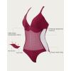 imageSUUKSESS Women Slimming Tummy Control One Piece Swimsuit Sexy Bathing Suit136 Wine Red
