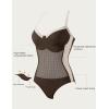 imageSUUKSESS Womens Tummy Control One Piece Swimsuit Sexy Crisscross Back Bathing SuitBeige Brown