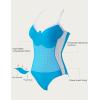 imageSUUKSESS Womens Tummy Control One Piece Swimsuit Sexy Crisscross Back Bathing SuitBlue White