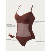 imageSUUKSESS Womens Tummy Control One Piece Swimsuit Sexy Crisscross Back Bathing SuitCoffee Brown