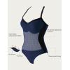 imageSUUKSESS Womens Tummy Control One Piece Swimsuit Sexy Crisscross Back Bathing SuitDark Blue