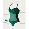 imageSUUKSESS Womens Tummy Control One Piece Swimsuit Sexy Crisscross Back Bathing SuitGreen Black