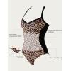 imageSUUKSESS Womens Tummy Control One Piece Swimsuit Sexy Crisscross Back Bathing SuitLeopard Black
