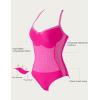 imageSUUKSESS Womens Tummy Control One Piece Swimsuit Sexy Crisscross Back Bathing SuitPink Colorblock