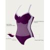 imageSUUKSESS Womens Tummy Control One Piece Swimsuit Sexy Crisscross Back Bathing SuitPurple Colorblock