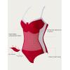 imageSUUKSESS Womens Tummy Control One Piece Swimsuit Sexy Crisscross Back Bathing SuitRed