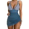 109 Black White Striped Blue