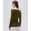 imageSUUKSESS Cloud Cashmere Women Boat Neck Fitted Long Sleeve Shirt Basic Knit TopsArmy Green