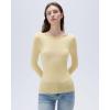 imageSUUKSESS Cloud Cashmere Women Boat Neck Fitted Long Sleeve Shirt Basic Knit TopsButter Yellow
