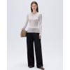 imageSUUKSESS Cloud Cashmere Women Boat Neck Fitted Long Sleeve Shirt Basic Knit TopsIce Grey