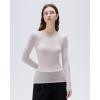 imageSUUKSESS Cloud Cashmere Women Boat Neck Fitted Long Sleeve Shirt Basic Knit TopsIce Grey